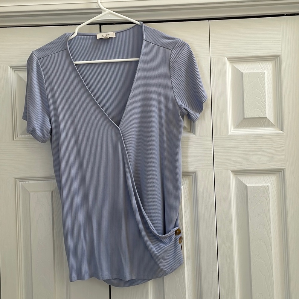Light blue short sleeve top by Loft